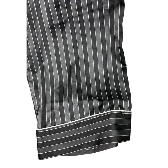 Victoria's Secret Black Gray Striped Pajama Pants Large Tie Front Elastic Waist - Picture 5 of 8